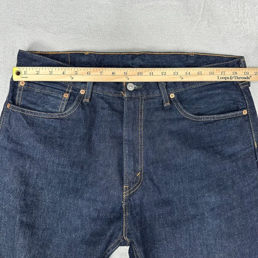 Levis 505 Jeans Mens 38x34 Blue Regular Straight Mid Rise Dark Wash
